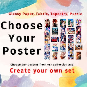 Kies UW Affiche! Kleurrijke anime JRPG, Oldschool, Manga en onzedelijke Waifu Poster, Puzzel, wanddecoratie, aangepaste posterset, Art Choice