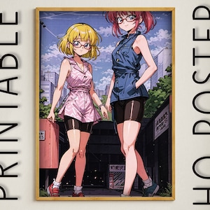 Retro Anime Self-Print Digital Poster | 1990 / 90s style | City Pop Cover | Cute Anime Girl | Japan - 18