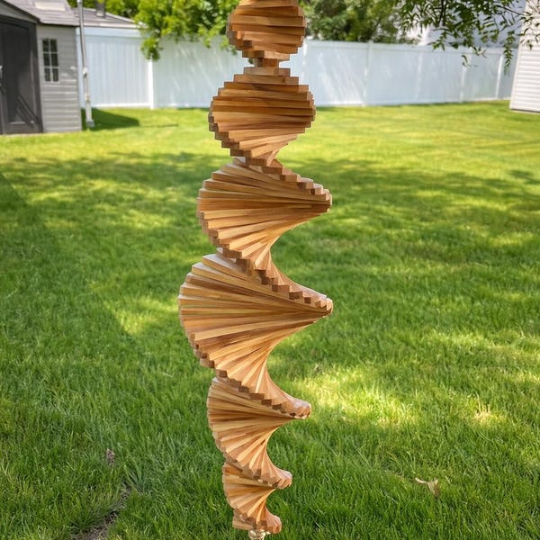 Wood Wind Spinner Professional Quality 6" width x 22" long!