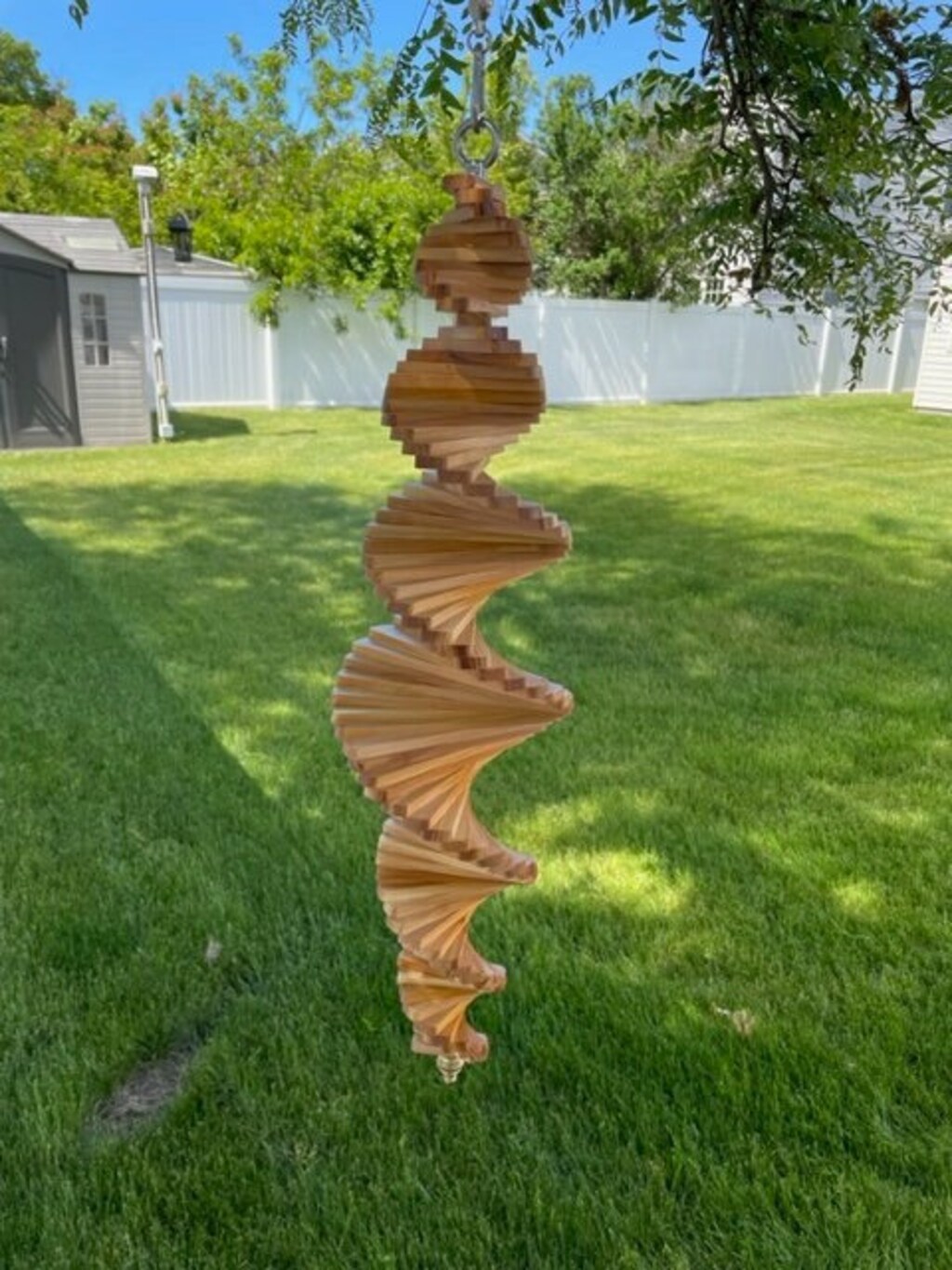 Girandola A Vento Metallica Grande Viola 1,8 M | Spinner Da Giardino A Doppia Rotazione, Decorazione Esterna Resistente