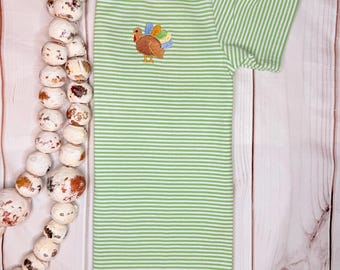 Boys Thanksgiving Shirt: Stripe Turkey Tee