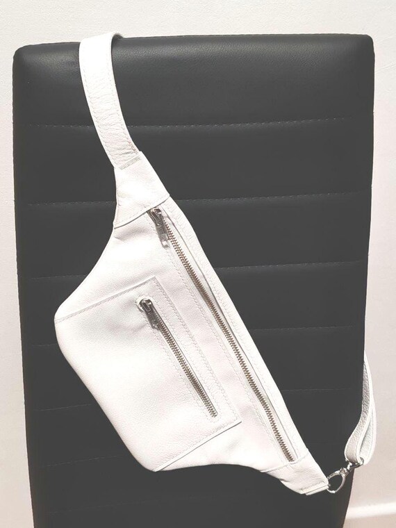 Weiße Gürteltasche unisex Bauchtasche Crossbody Bag Sling Bag