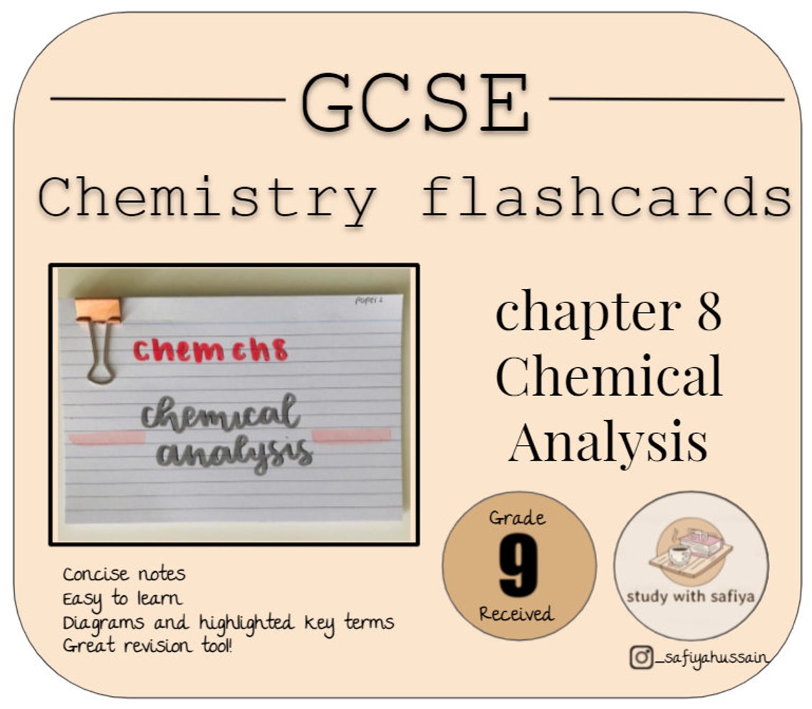 GCSE Chemistry Flashcards Chapter 8 Chemical Analysis Etsy