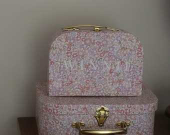 Personalised Floral Keepsake Suitcase: Custom Name Gift Box, Jewelry Box