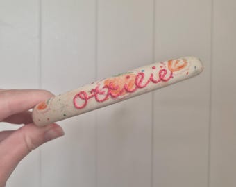 Personalised Hand Embroidered Strawberry print headband