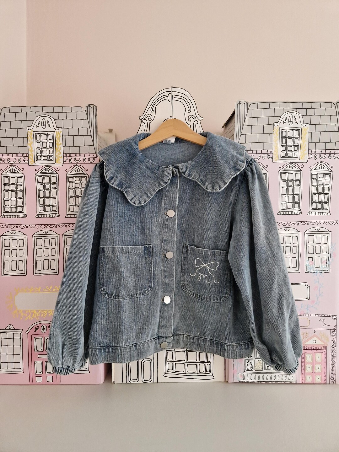 Frill Collar Denim Jacket