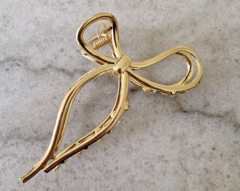 Bow Claw Clip: Metal Ribbon Hair Grip
