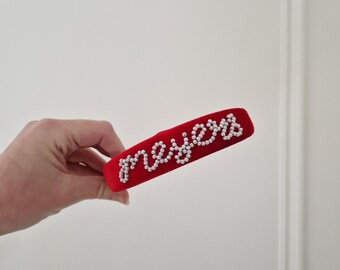 Personalised pearl name velvet Headband