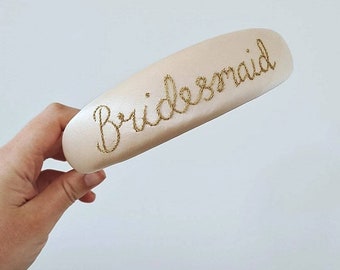 Bridesmaid Hand Embroidered Headband | Bridesmaid gift | Wedding Hairband | Hen Party Accessory | Bridal Shower | Bespoke