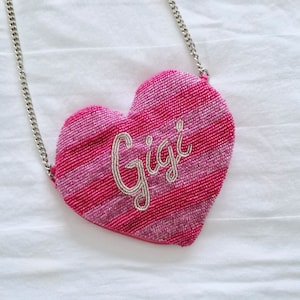 Personalised valentines beaded coin purse | heart bag