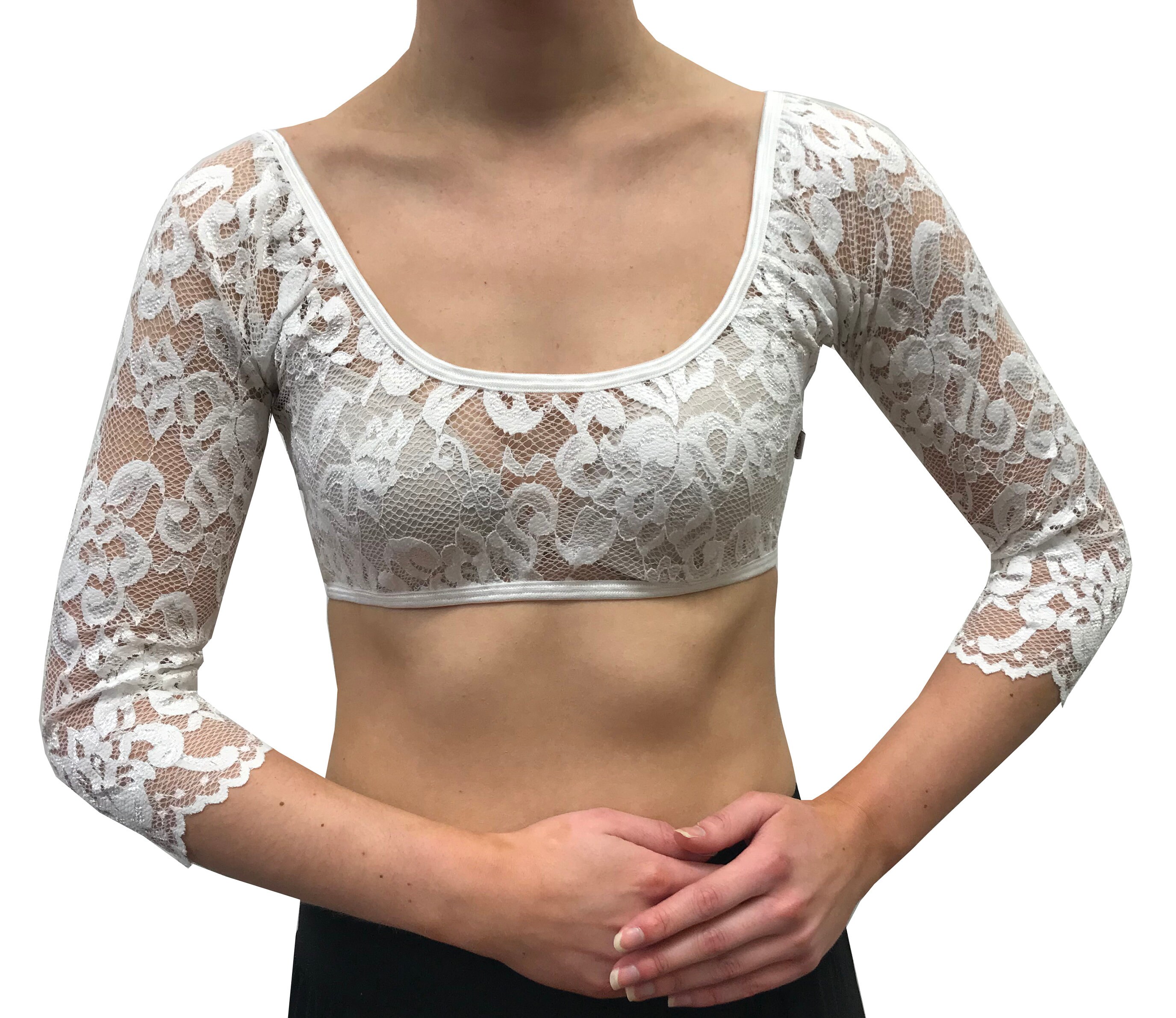 Underdress Sleeve - Stretch Lace - Lower Neck- 3/4 Sleeve - Etsy