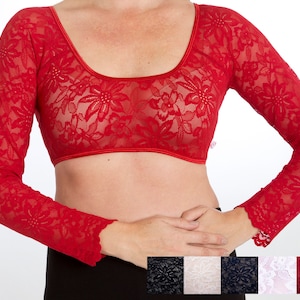 Underdress Sleeve - Stretch Matt Lace - Lower Neck- Long Sleeve