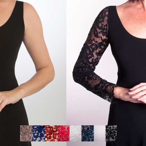 Underdress Sleeve - Stretch Lace - Lower Neck- Long Sleeve