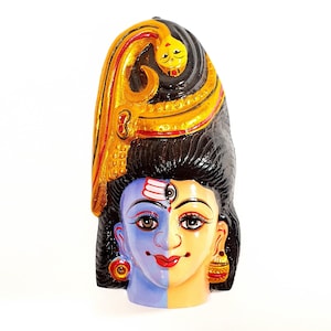 Rara cara colgante de pared Ardhanarishvara, Shiva / Parvati