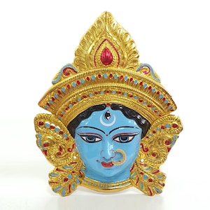 SIZE-M Goddess Durga ( Kali )  Wall Hanging Face With Nose Ring