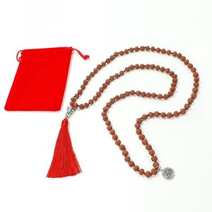 High Quality Custom 6mm 108 beads Natural Rudraksha OM Mala, Necklace / Bracelet