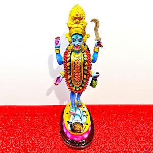 Goddess Kali Maa / Mata Rare Statue , In Colour Blue