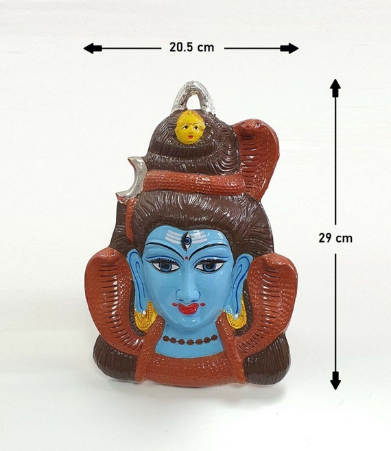LARGE Rare Lord Shiva / Shivji Ji Wall Hanging Face , Solid Alloy