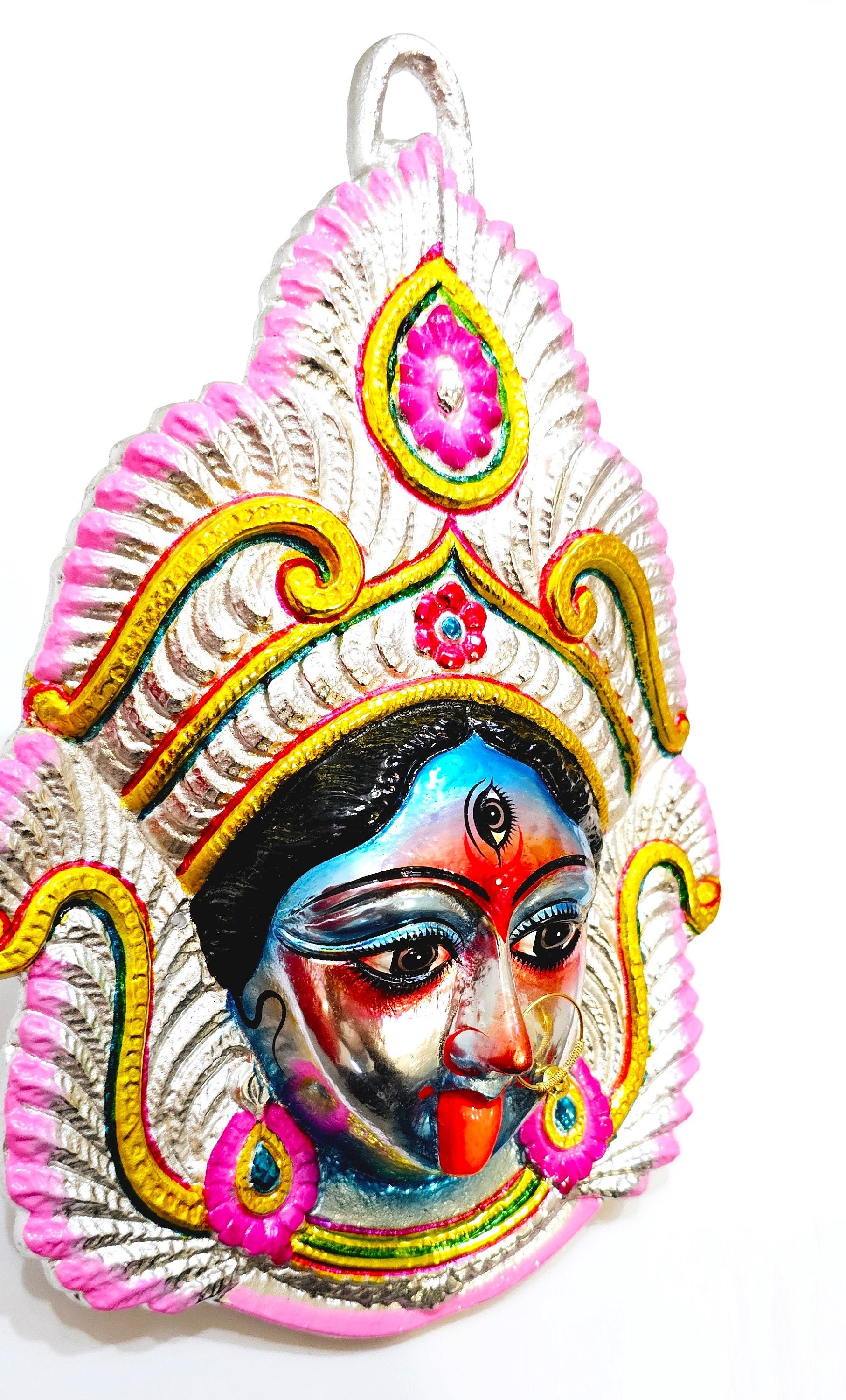 LARGE Extremely Rare Goddess Kali Maa / Mata ( Durga ) Wall Hanging ...