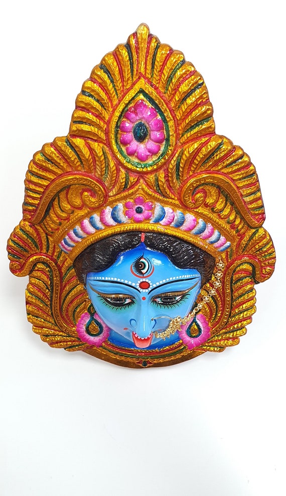 LARGE Rare Goddess Kali Maa / Mata Durga Wall Hanging Face -  Denmark