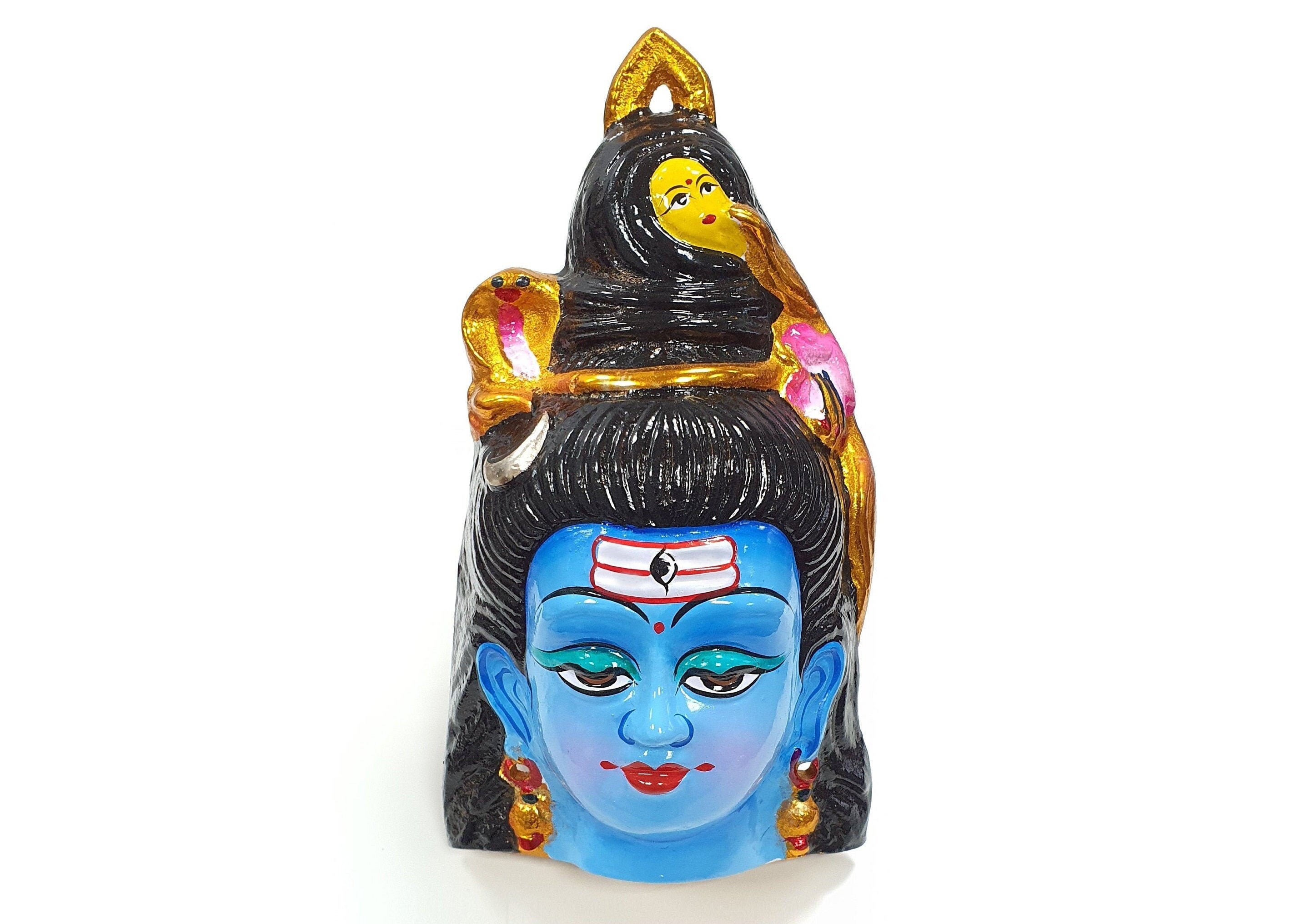 SHIVA出品 Rare Lord Shiva / Shivji Ji Wall Hanging Face , Solid Alloy