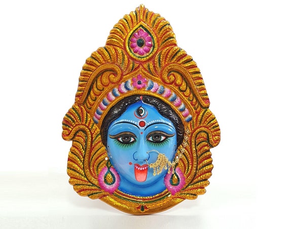 LARGE Rare Goddess Kali Maa / Mata Durga Wall Hanging Face -  Denmark