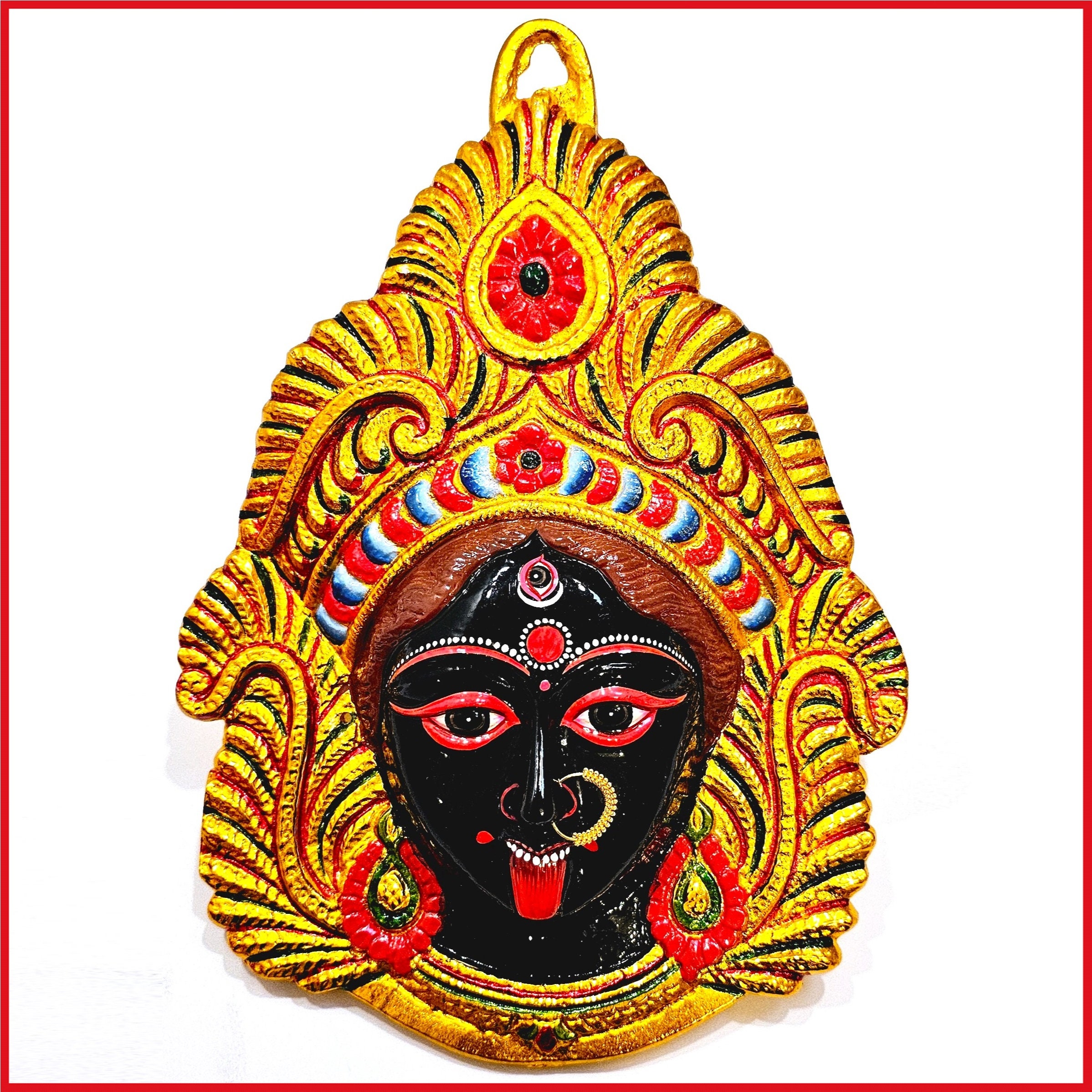 LARGE Rare Goddess Kali Maa Mata Durga Wall Hanging Face With Nose Ring Etsy