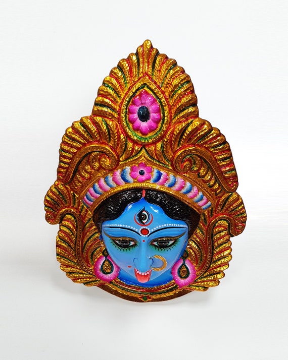 LARGE Rare Goddess Kali Maa / Mata Durga Wall Hanging Face -  Denmark