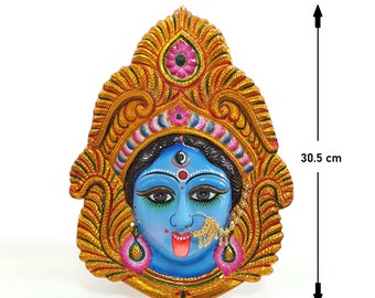 LARGE Rare Goddess Kali Maa / Mata Durga Wall Hanging Face -  Denmark