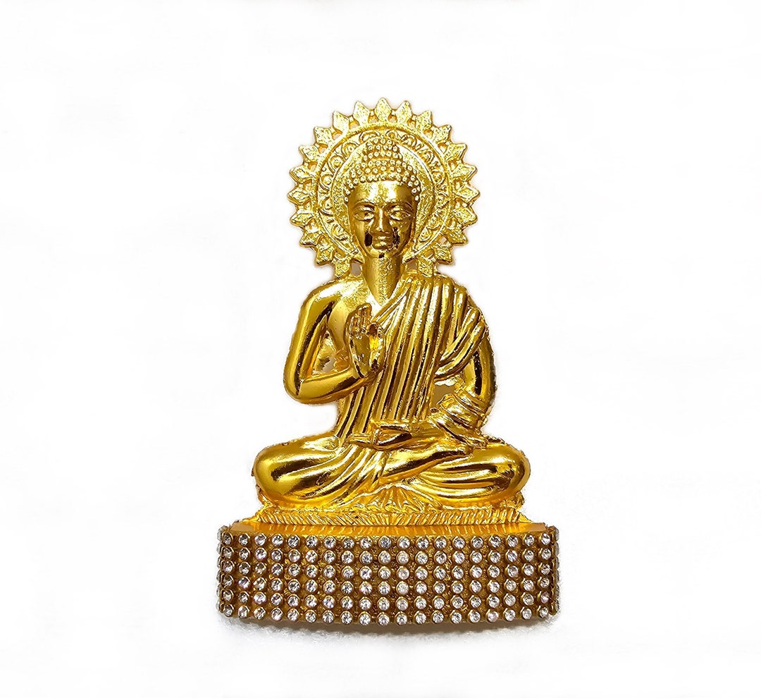 Buddha , Rare Stone Decorated, Gold Plated Idol Statue - Etsy
