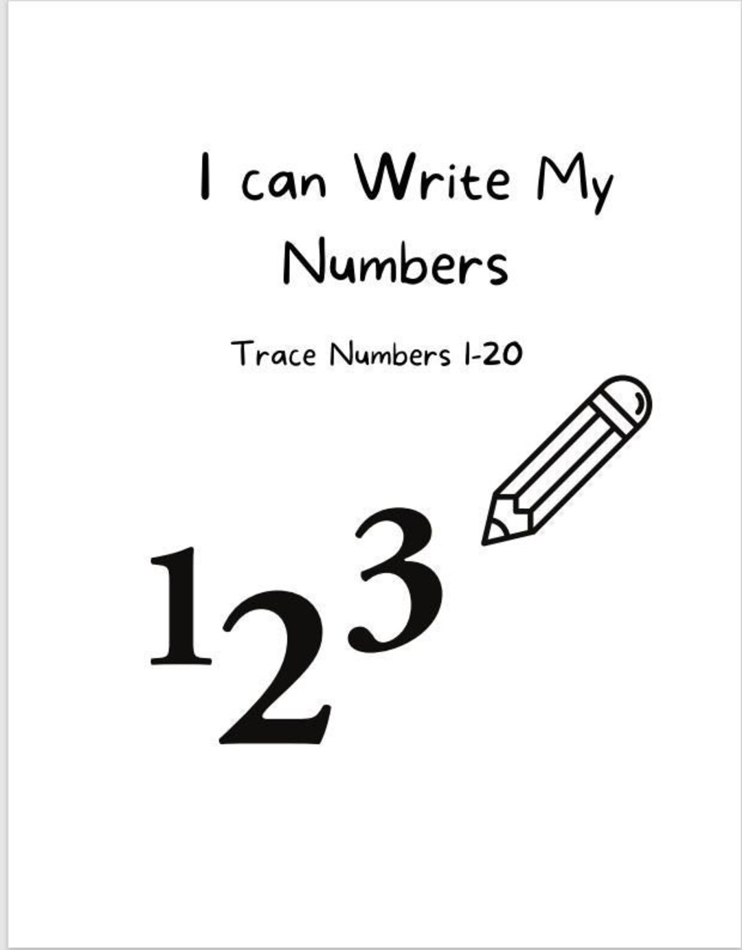 Number Tracing 1 Through 20 Printable Worksheet Prek Kindergarten First