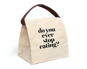 Canvas Lunch Bag With Strap 100 % Canvas Cotton Sustainable Eco-Friendly Cute Lunch Bag Work School Picnic