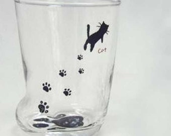 Meow Footprints Glass Cup