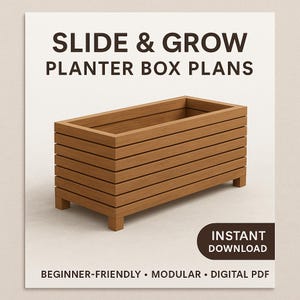 Slide & Grow modulaire planterboxplannen – beginnersvriendelijk verhoogd bed DIY-pdf – direct downloaden