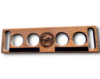 Personalized Beer Flight Board: Hardwood Tasting Tray with Chalkboard