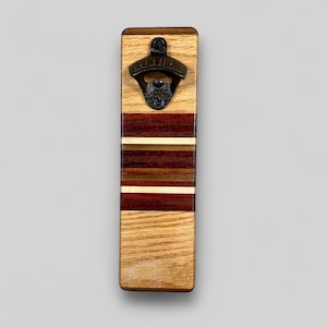 Handcrafted Exotic Hardwood Wall-Mounted Bottle Opener - Made in USA