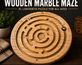 Labirinto di biglie in legno realizzato a mano: puzzle a labirinto XL per tutte le età