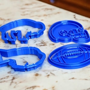 Buffalo Bills Cookie Cutters: 4-Pack 3D Printed Baking Tools