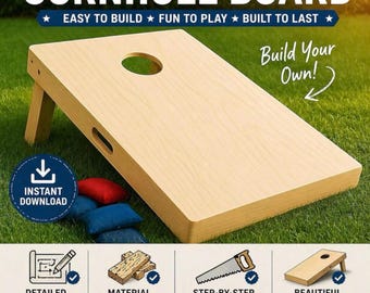 DIY Cornhole Board Plans (Digital Download) – Regulation-Size CNC/Laser Templates | Beginner-Friendly Woodworking File