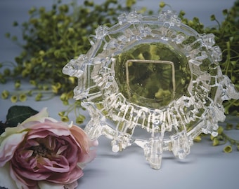 Vintage Finland Humppila Ice Glass bowl Mid-century Finnish Wirkkala Dish Scandinavian home decor