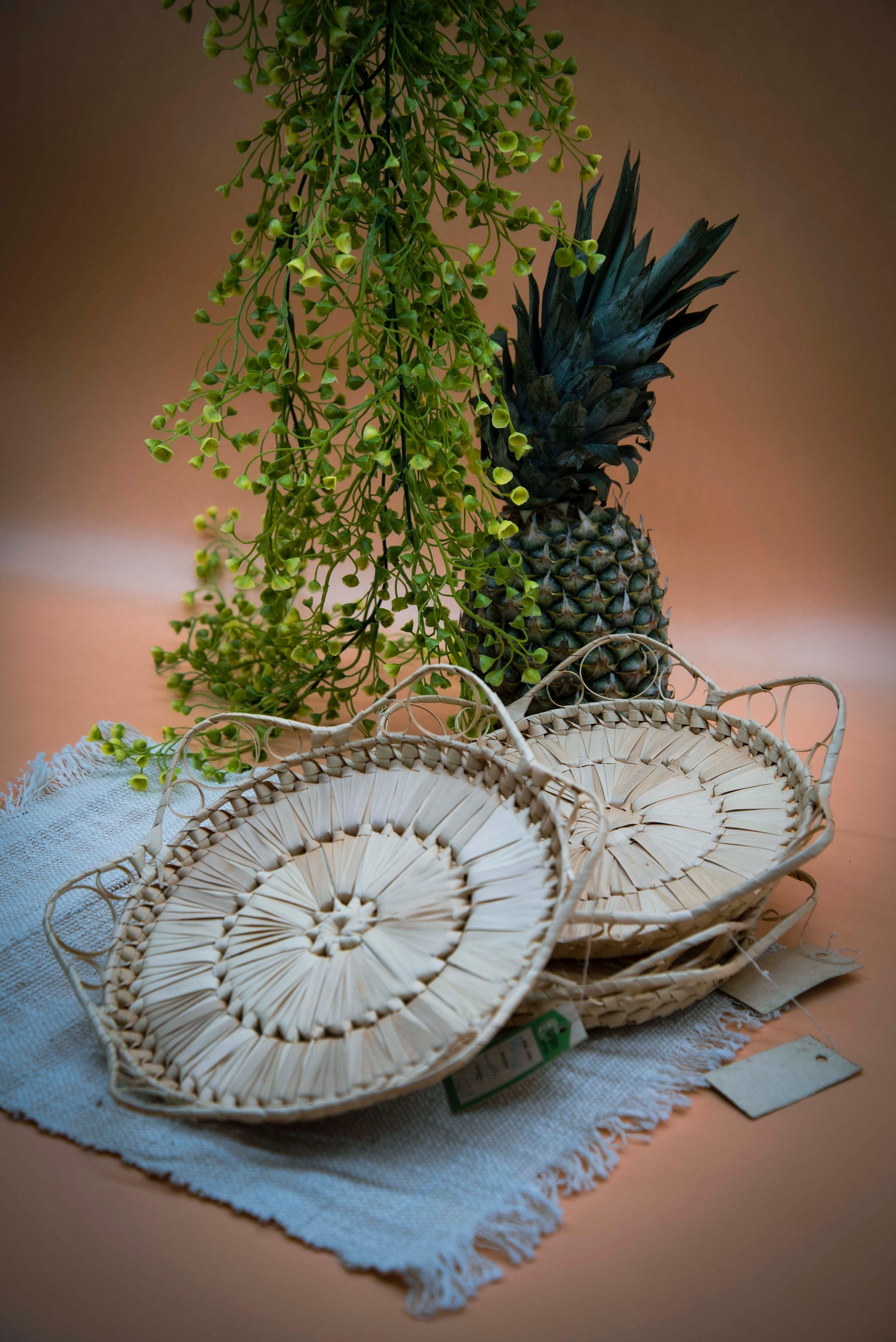 Cesto di frutta in rattan, ciotola in rattan, cesto decorativo in vimini, fruttiera, piccolo cesto naturale Jiwa, portafrutta da tavolo