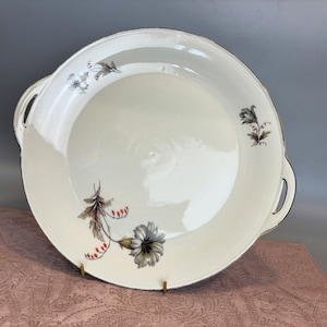 Vintage serving dish, large plate, PT Bavaria Tirschenreuth Germany porcelain fine china, with floral decor - antique 1940s