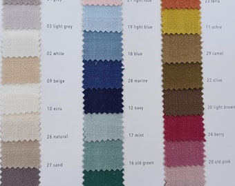 Linen-viscose solid color - fabric by the meter for sewing light summer clothing