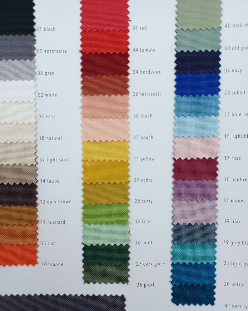 Canvas strong cotton fabric in 39 colors ideal for decoration, bags, backpacks etc. image 1