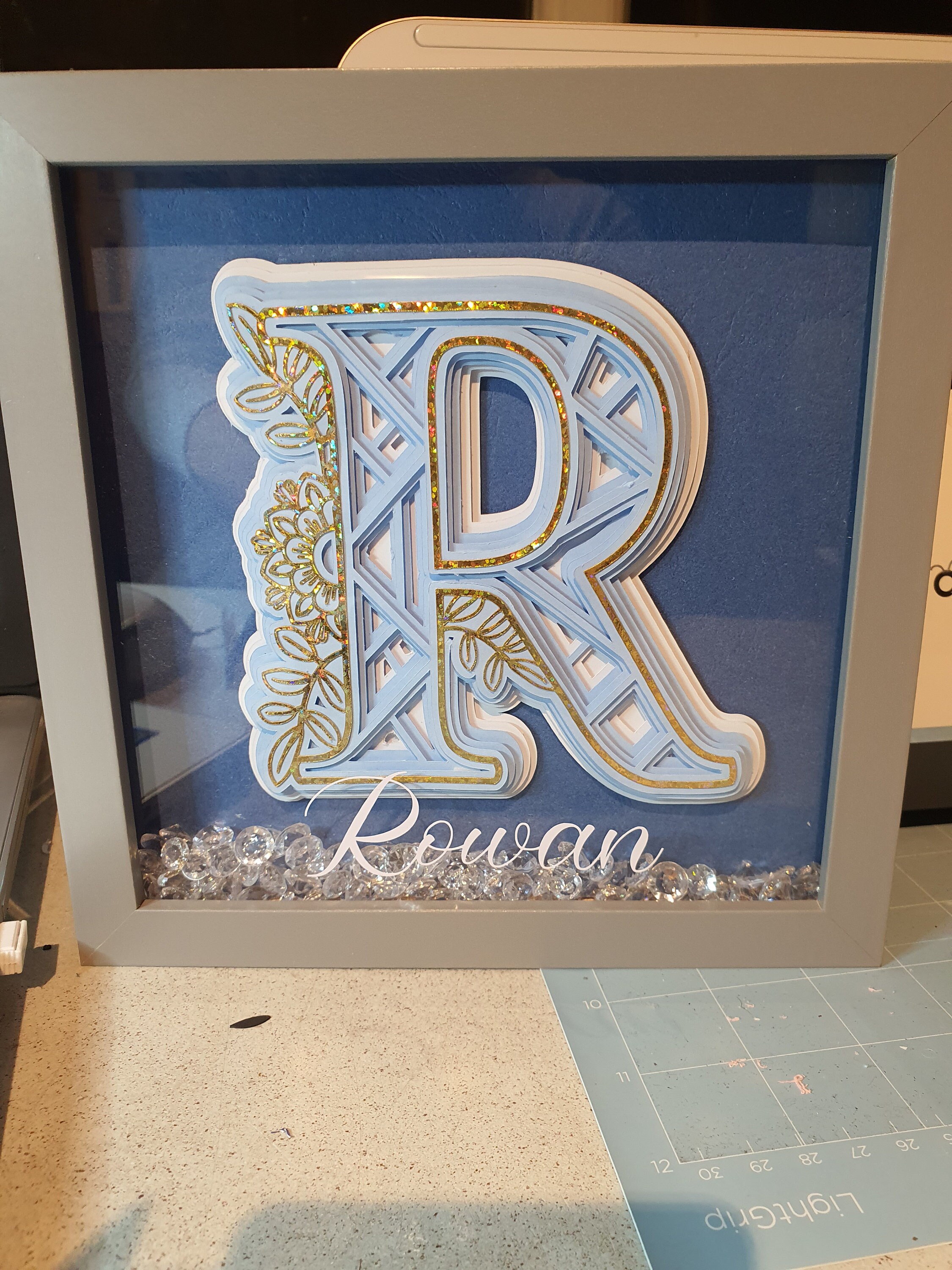 Personlised Layered letter shadow box Etsy