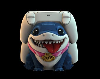 Arquivo imprimível em 3D para suporte de dois controles de PS5 do Jeff the Shark, rival da Marvel.