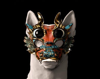 Arquivo de impressão 3D da máscara de cão de dança do dragão chinês de design original