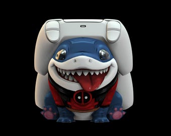 Jeff the Shark, rival da Marvel, cria suporte para dois controles de PS5 inspirado em Deadpool (arquivo para impressão 3D)