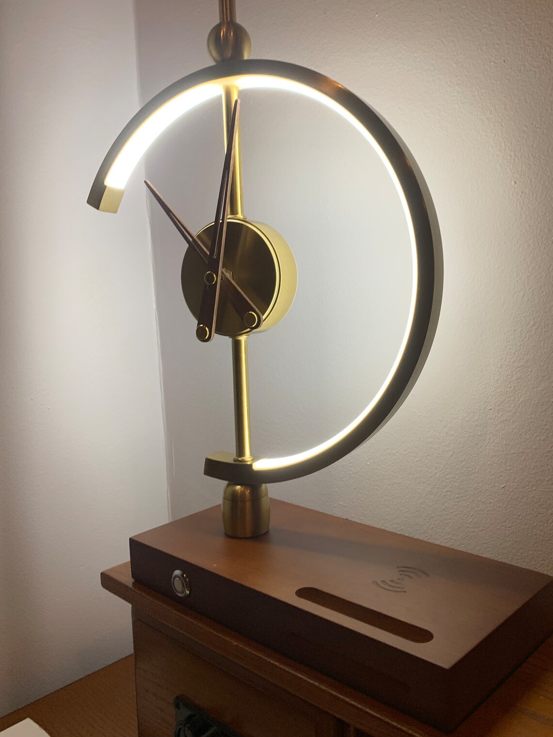 Modern LED Clock Shaped Table Lamp - Phone Charging - USB - Function ...