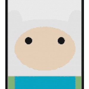 Finn (Adventure Time) Minimalist Cross Stitch Pattern